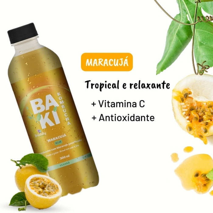 Baki Kombucha Maracujá 300ml
