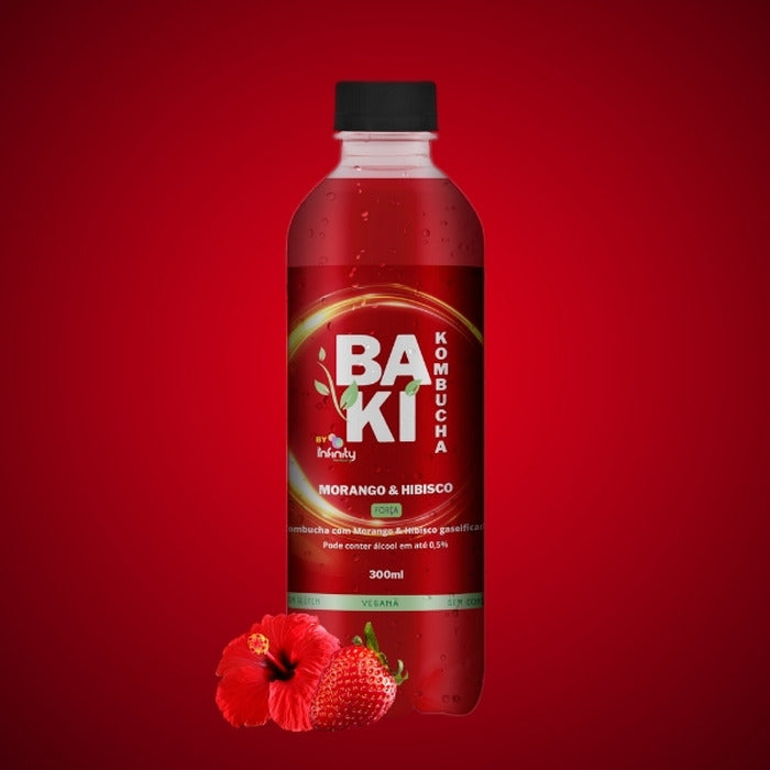 Baki Kombucha Morango com Hibisco 300ml