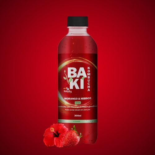 Baki Kombucha Morango com Hibisco 300ml