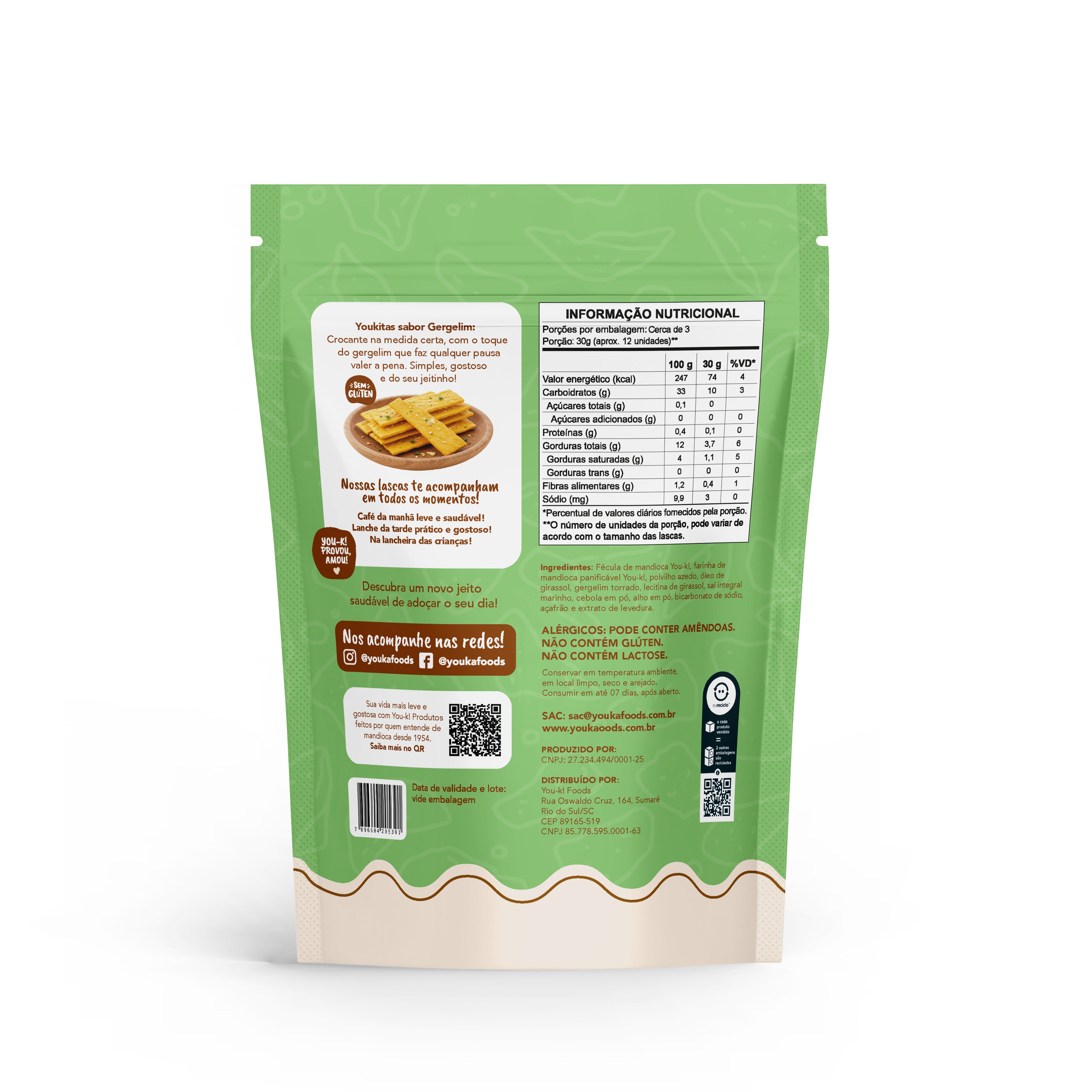 You-K! Youkitas de Gergelim Sem Glúten 80g