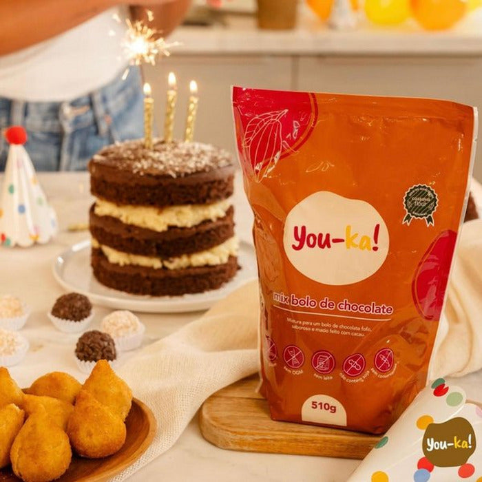 You-K! Mix para Bolo de Chocolate Sem Glúten 510g