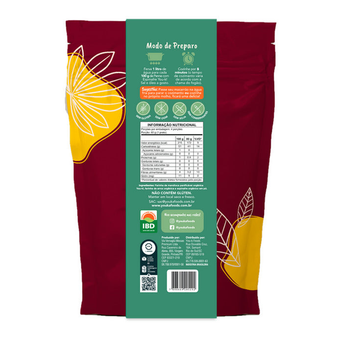 You-K! Macarrão Penne Sabor Espinafre Sem Glúten Orgânico 300g