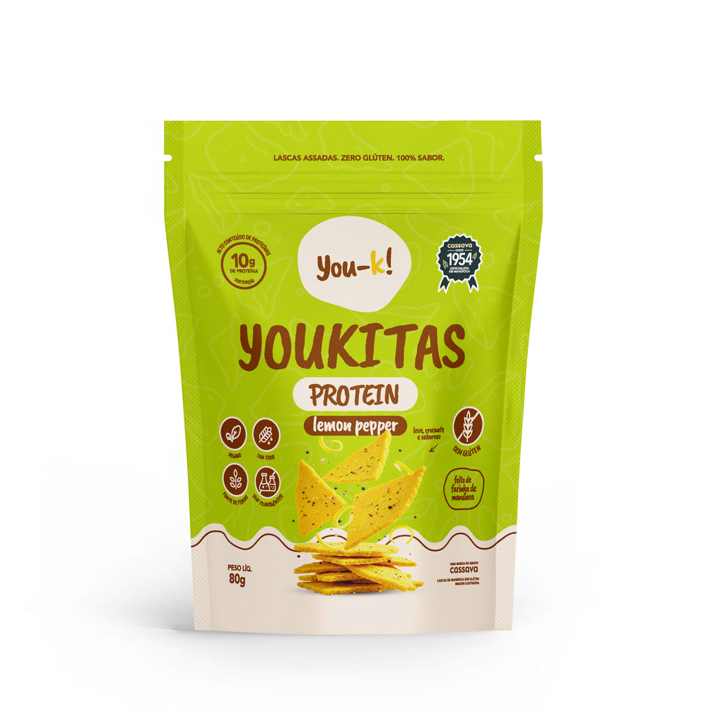 You-K! Youkitas de Lemon Pepper Protein Sem Glúten 80g