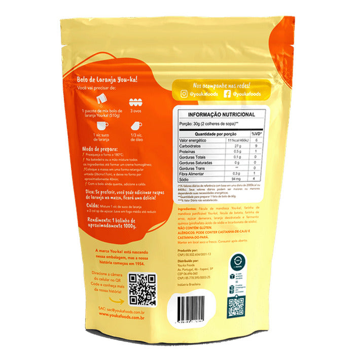 You-K! Mix para Bolo de Laranja Sem Glúten 510g