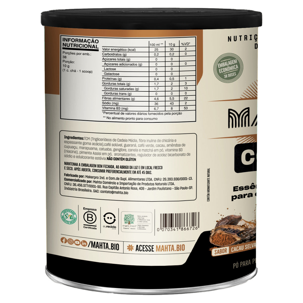 Mahta Coffee Cacau Selvagem 380g